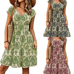Vintage Damask Floral Mini Dress,
