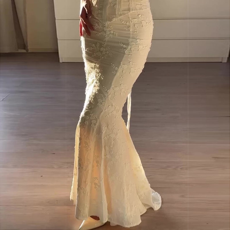 Embroidered Strapless Dress Sets