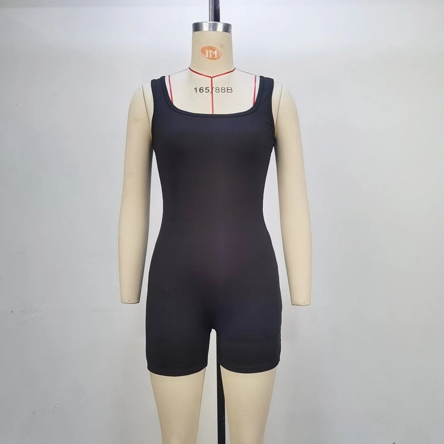 Slim Fit Backless Jumpsuit