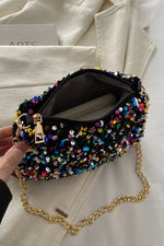 Sequin Removable Strap Shoulder Bag - Stylish & Versatile - runwayfashionista.com