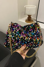 Sequin Removable Strap Shoulder Bag - Stylish & Versatile - runwayfashionista.com