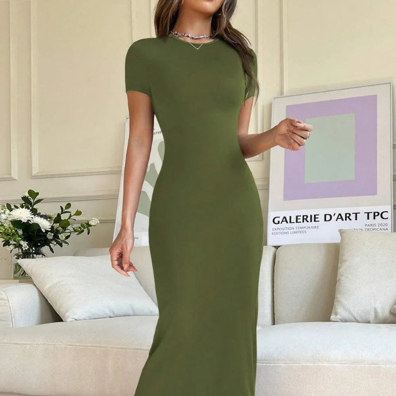 Short Sleeve Maxi Tee Dress