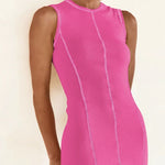 Contrast Stitching Maxi Tank Dress