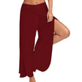 Split Casual Loose Wide Leg Pants - runwayfashionista.com