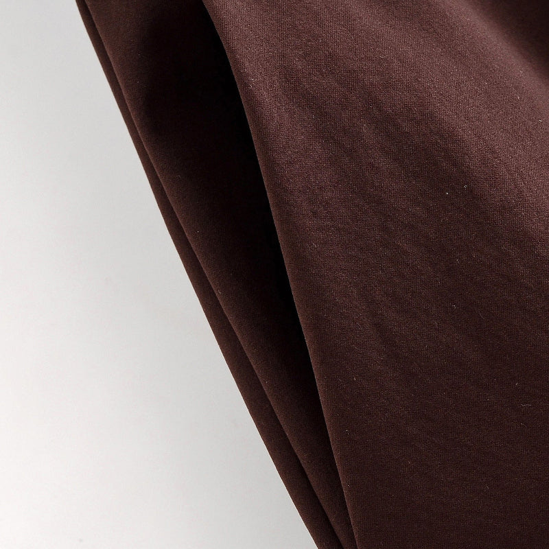 Chocolate Brown High-Waisted Wide-Leg Trousers With Belt