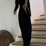 Long Sleeve Chain Maxi Dress