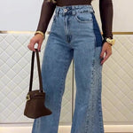Trendy Light Blue High - Waisted Flared Jeans