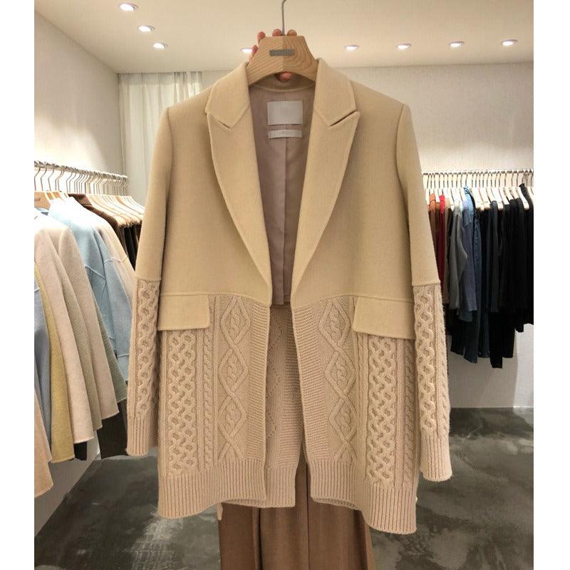 Long Sleeve Patchwork Lace Up Blazer - runwayfashionista.com