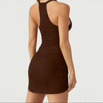 Scoop Neck Wide Strap Mini Dress - runwayfashionista.com