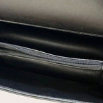 Chain PU Leather Handbag with Detachable Shoulder Strap - Black & Ivory