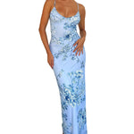 Suspender Skirt Vacation Beach Long Dresses - light blue
