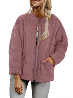 Zip-up Stand Collar Coat With Pockets