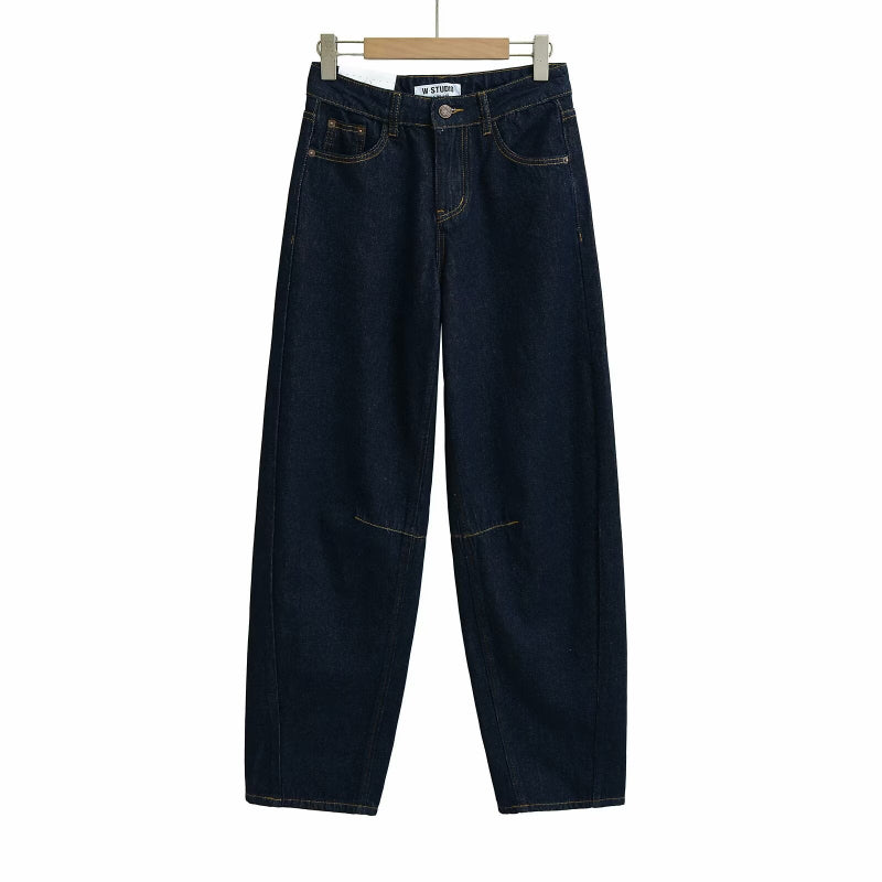 Step out boldly in these vintage high-waist wide-leg jeans that blend classic style with confident flair.