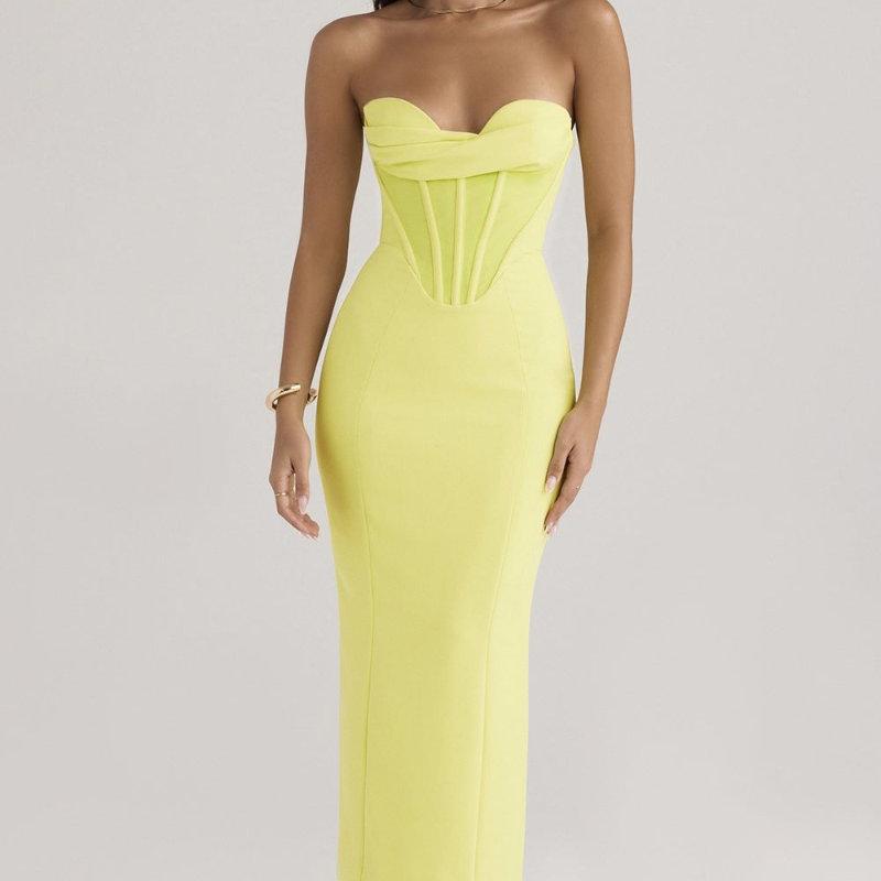 Strapless Back Slit Tight Dress