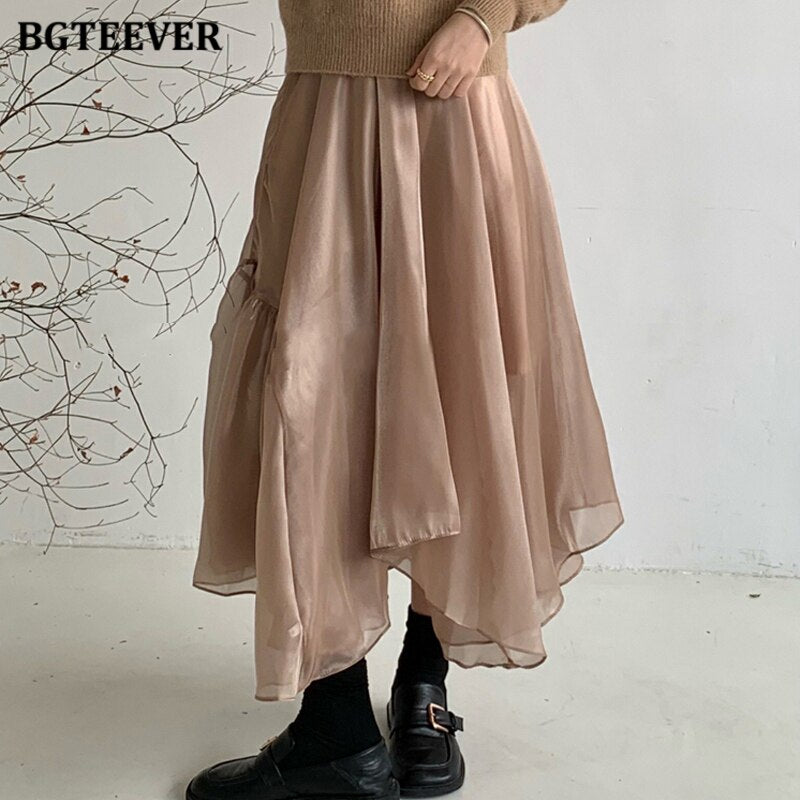 Elegant Irregular Long Skirts - runwayfashionista.com