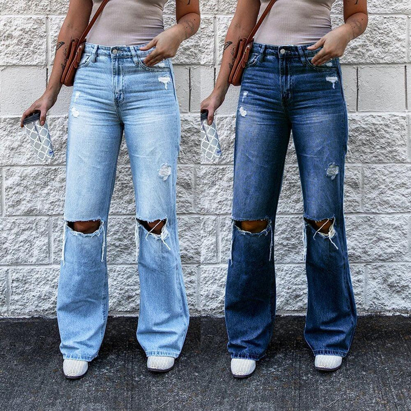 High Waist Vintage Ripped Jeans - runwayfashionista.com