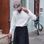 Casual Henley Neck Long Sleeve Top