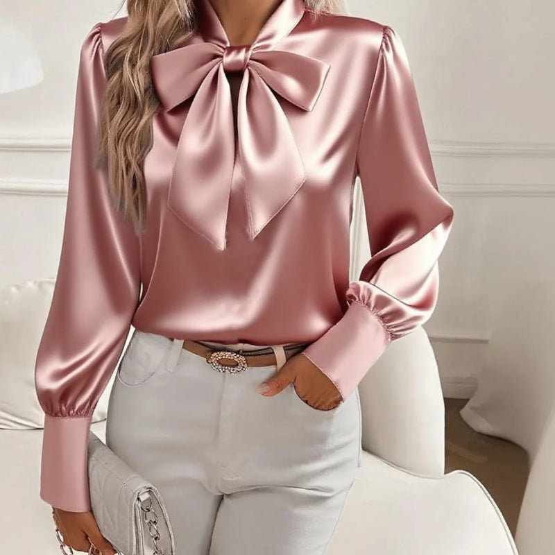 Elegant Bow-tie Temperament Blouse - pink