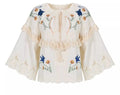 Flower Embroidery Shirt Top