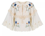 Flower Embroidery Shirt Top