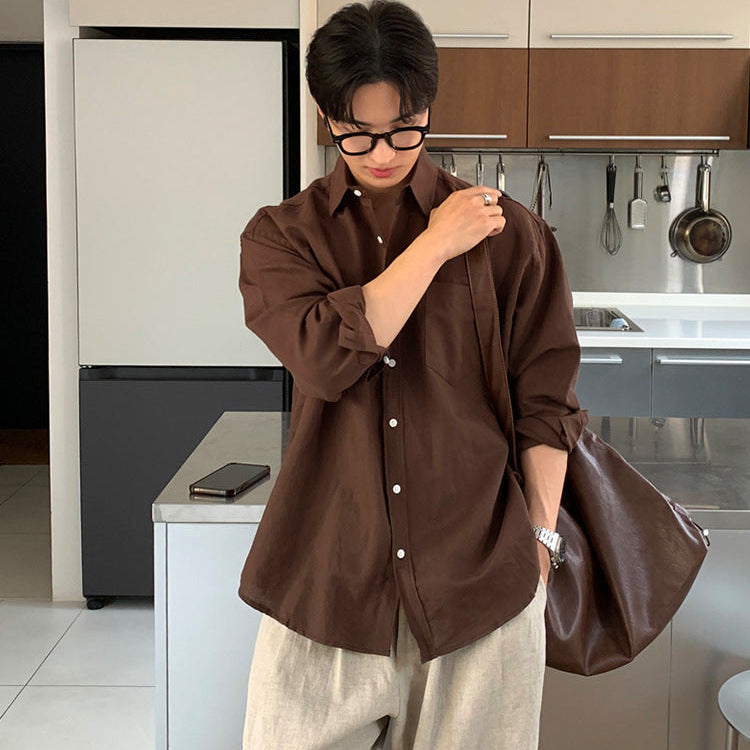 Cotton And Linen Long-sleeved Shirt