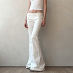 Low-Rise Flared White Jeans: The Bold Essential