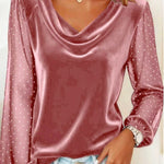 Elegant Diamond Mesh Sleeve Loose Top