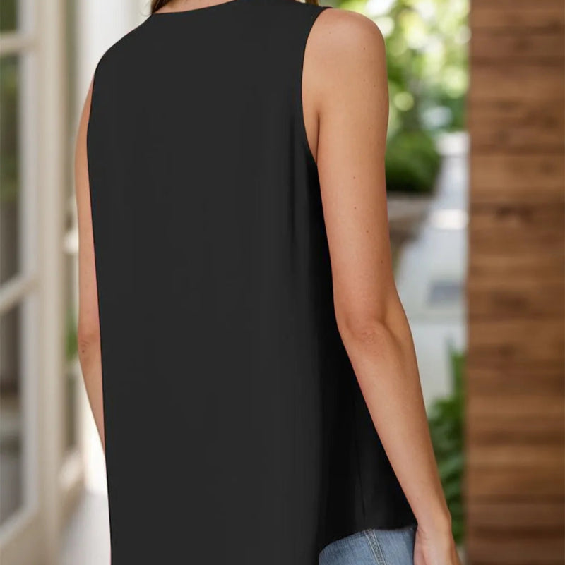 Loose Sleeveless Top - runwayfashionista.com