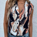 V-neck Twisted Button Top T-shirt - runwayfashionista.com