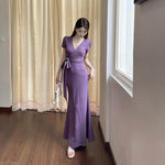 Summer Sleek: The Deep V-Strap Midi Dress