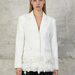 Elegant Three-dimensional Floral Loose-fitting Blazers