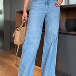 Light Blue High Waist Wide Leg Jeans