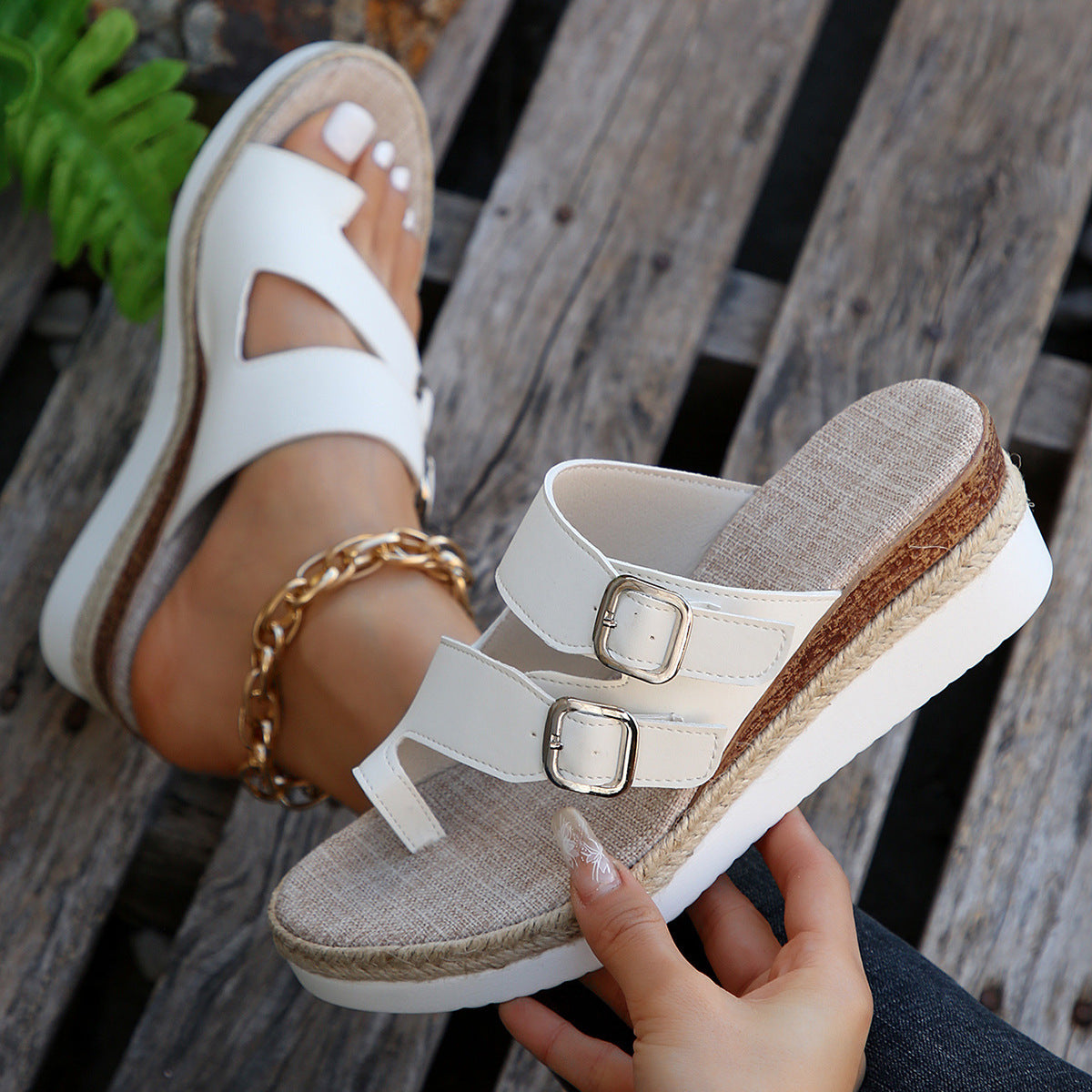 Outdoor Slope Heel Slippers