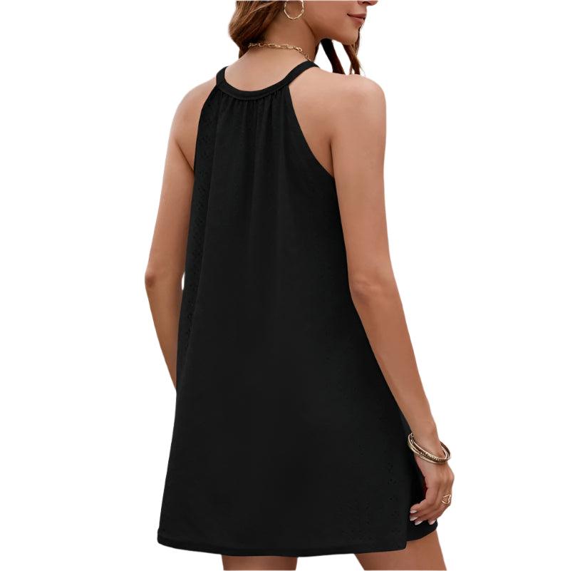 Eyelet sleeveless mini dress - runwayfashionista.com