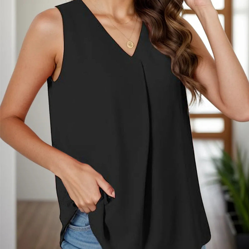 Loose Sleeveless Top - runwayfashionista.com