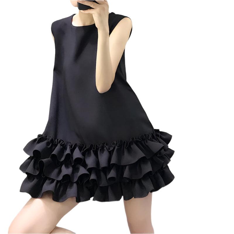 Hepburn Style Ruffle Edge Dress