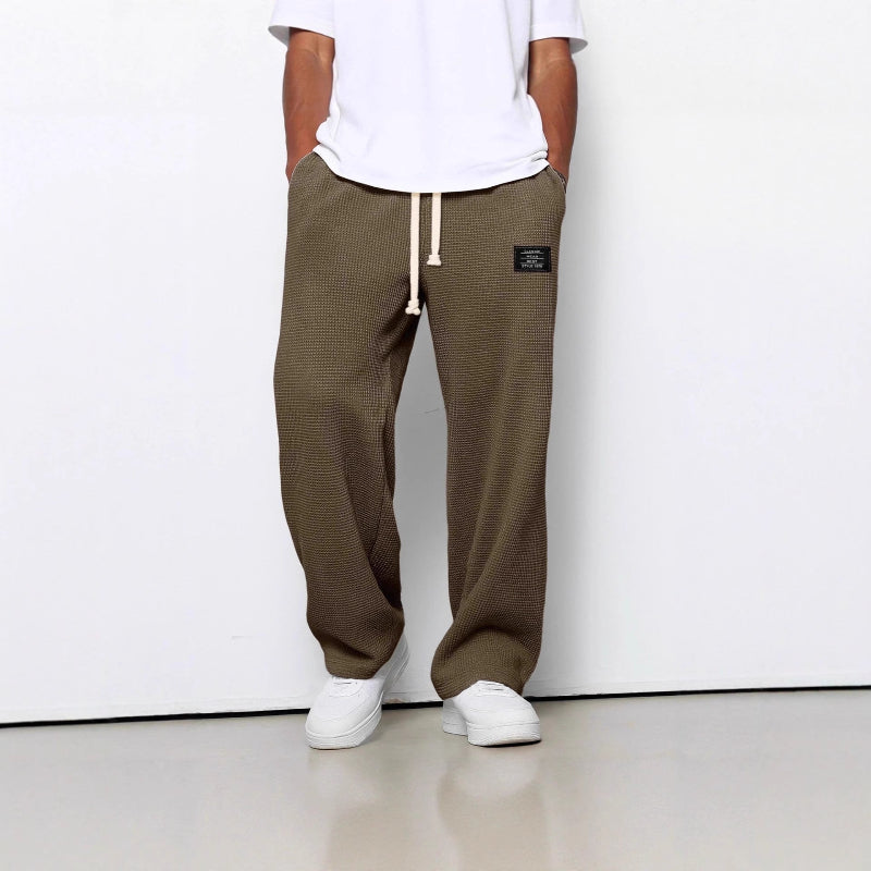 LooseDrawstring Pockets Sports Pants - brown