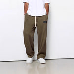 LooseDrawstring Pockets Sports Pants - brown