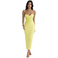 Strapless Back Slit Tight Dress