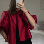 Elevate Your Daily Wardrobe: The Puff Sleeve Perfection - red