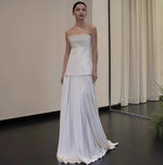 Graceful Tube Top White Engagement Gown