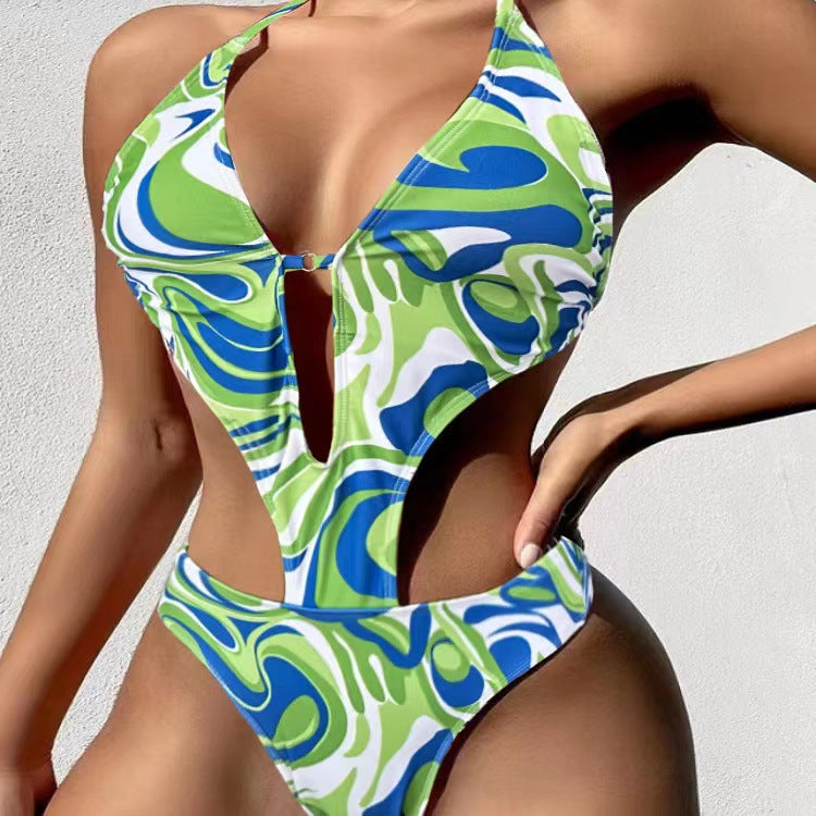 One Piece Printed Swimsuit
