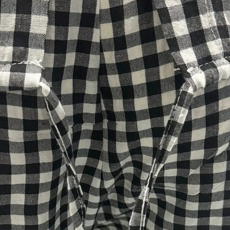 Plaid Round Neck Half Sleeve Top and Pants Set -  runwayfashionista.com