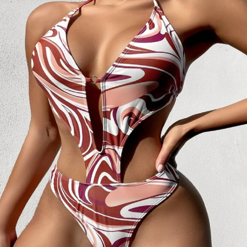One Piece Printed Swimsuit
