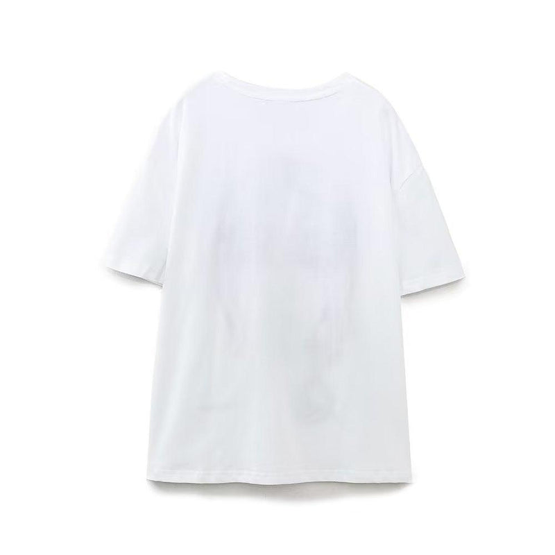 Women Corded Face Cotton White T Shirt - runwayfashionista.com