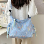 Contrast Texture Shoulder Bag - Runwayfashionista.com