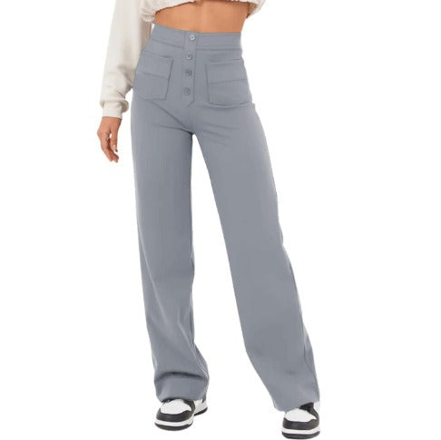 Casual straight leg pants - runwayfashionista.com