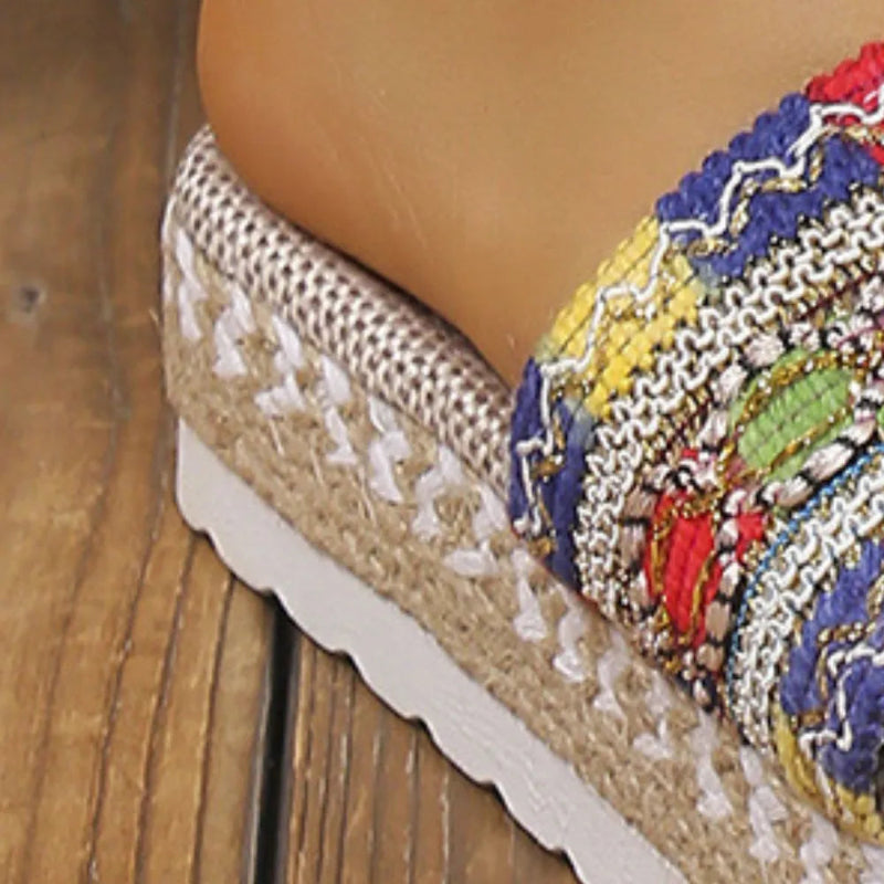 Open Toe Platform Sandals, flat heel
