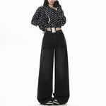 High Waist Loose Slim Straight Leg Long Pants