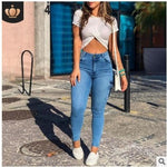 The New Aesthetic: Y2K Patchwork Wide Leg Mom Jeans - light blue